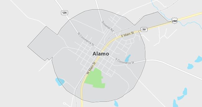 Map of Alamo, GA