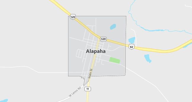 Map of Alapaha, GA