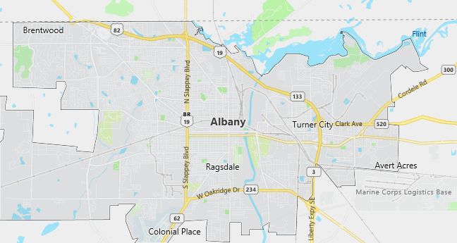 Map of Albany, GA