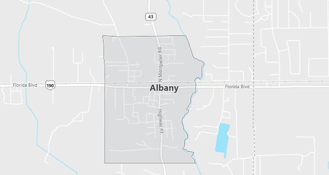 Map of Albany, LA