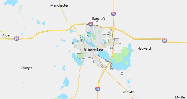 Map of Albert Lea, MN