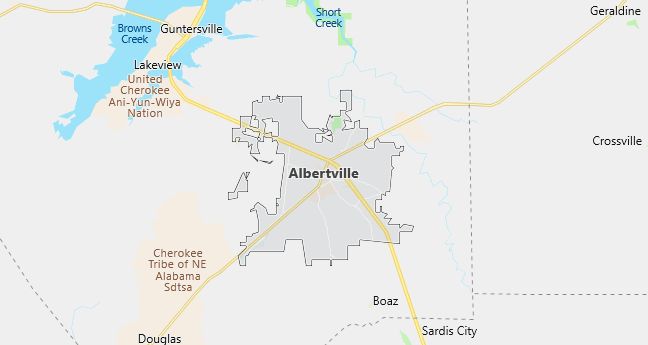 Map of Albertville, AL