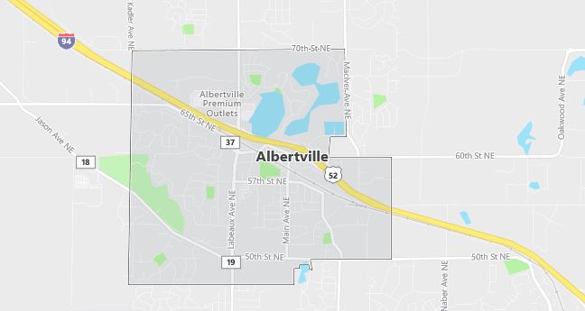 Map of Albertville, MN