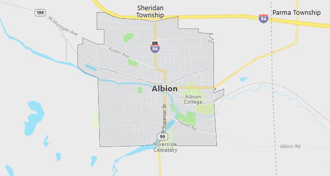 Map of Albion, MI