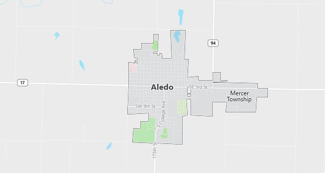 Map of Aledo, IL