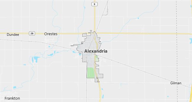 Map of Alexandria, IN