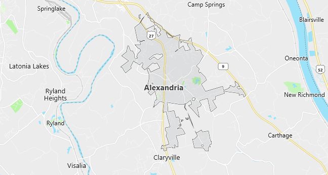 Map of Alexandria, KY