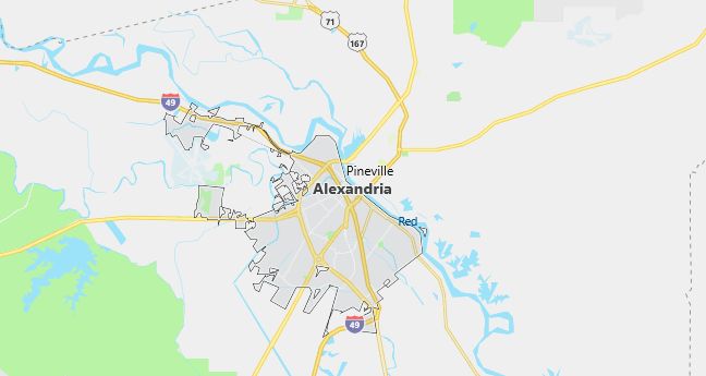 Map of Alexandria, LA