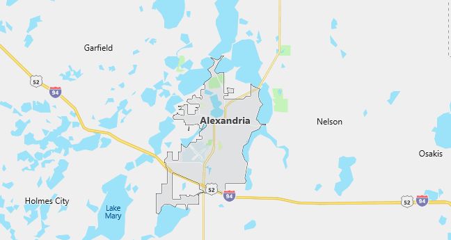 Map of Alexandria, MN