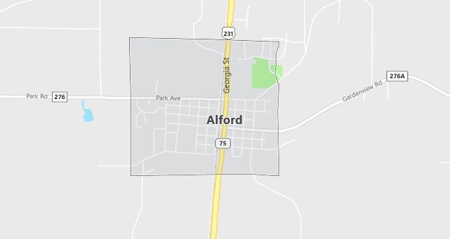 Map of Alford, FL