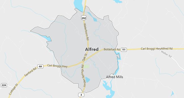 Map of Alfred, ME