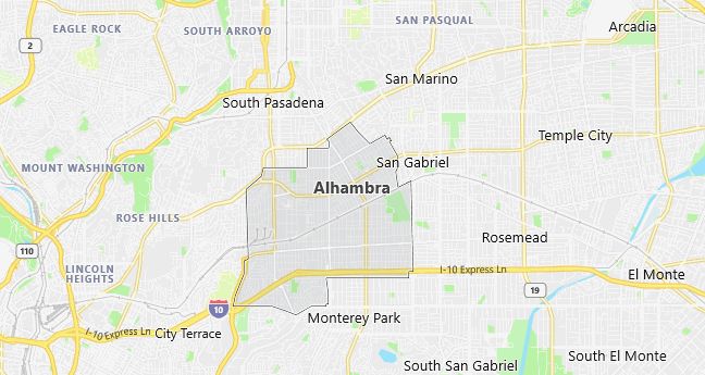 Map of Alhambra, CA