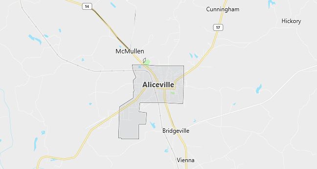 Map of Aliceville, AL