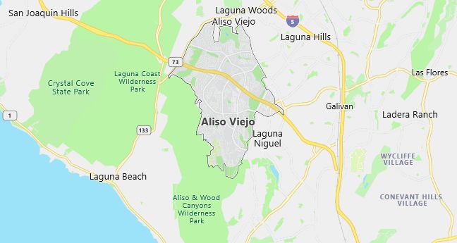 Map of Aliso Viejo, CA