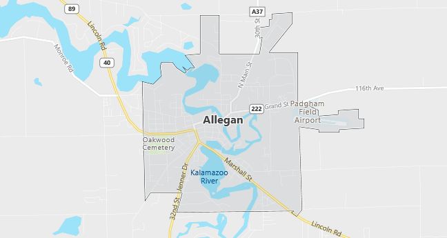 Map of Allegan, MI