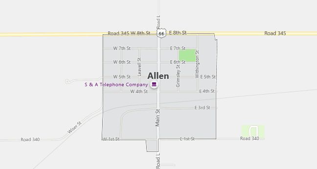 Map of Allen, KS