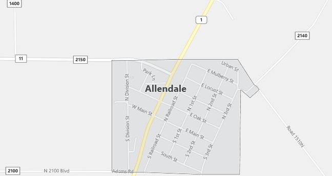 Map of Allendale, IL