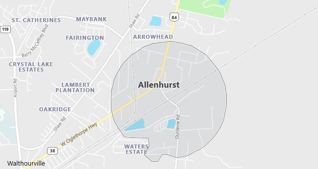 Map of Allenhurst, GA