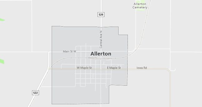 Map of Allerton, IA