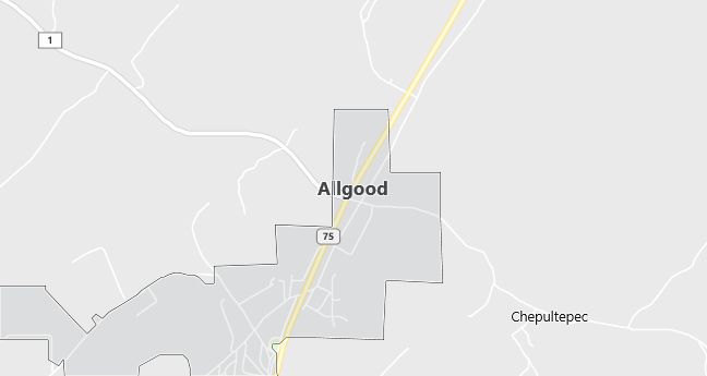 Map of Allgood, AL