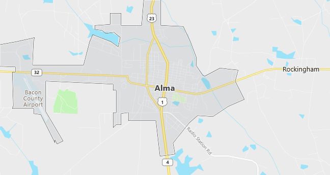 Map of Alma, GA