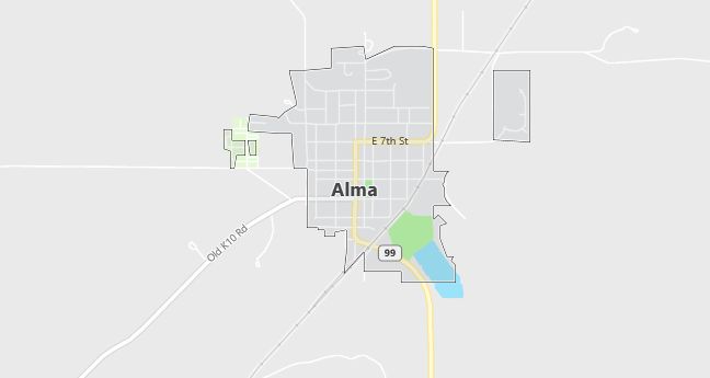 Map of Alma, KS