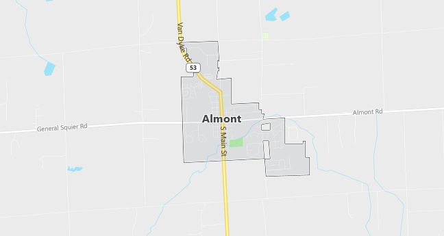 Map of Almont, MI