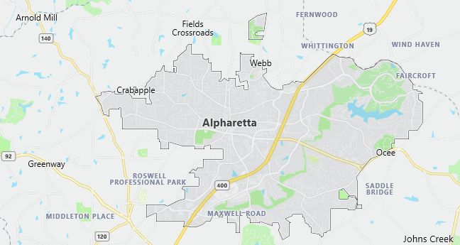 Map of Alpharetta, GA