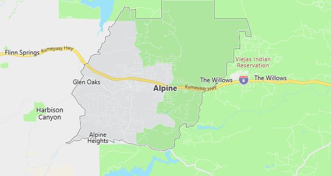 Map of Alpine, CA