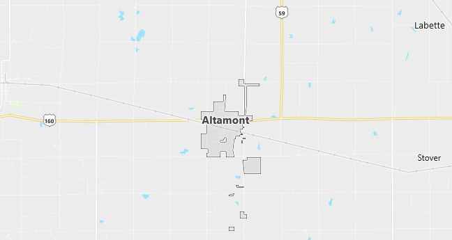 Map of Altamont, KS