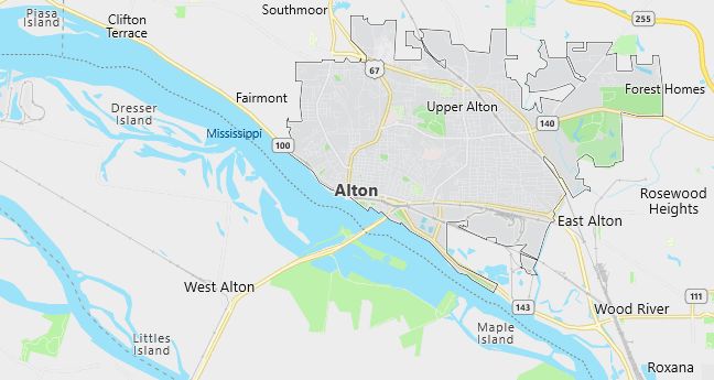 Map of Alton, IL