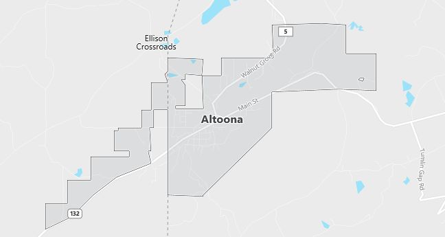 Map of Altoona, AL