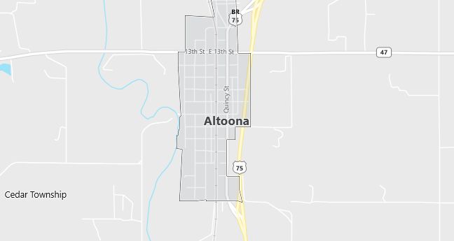 Map of Altoona, KS