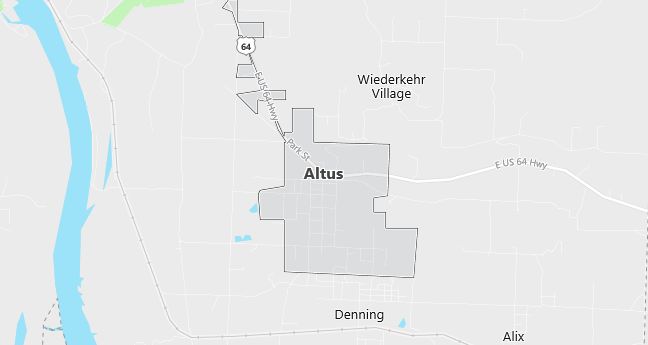 Map of Altus, AR