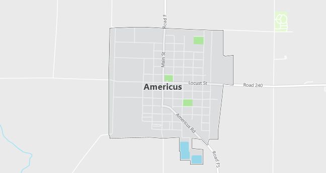 Map of Americus, KS