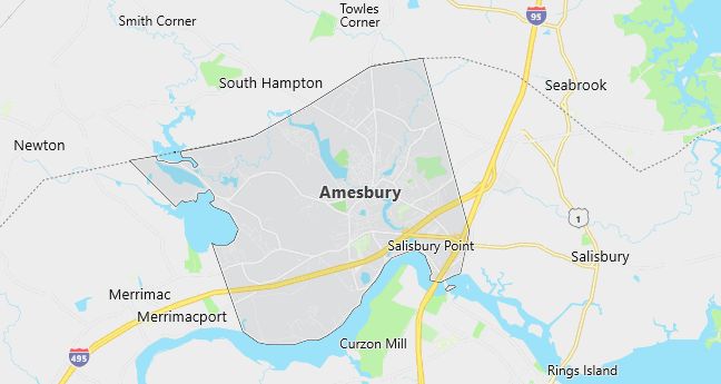 Map of Amesbury, MA