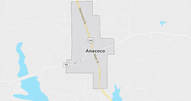 Map of Anacoco, LA