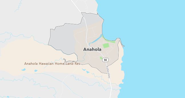 Map of Anahola, HI