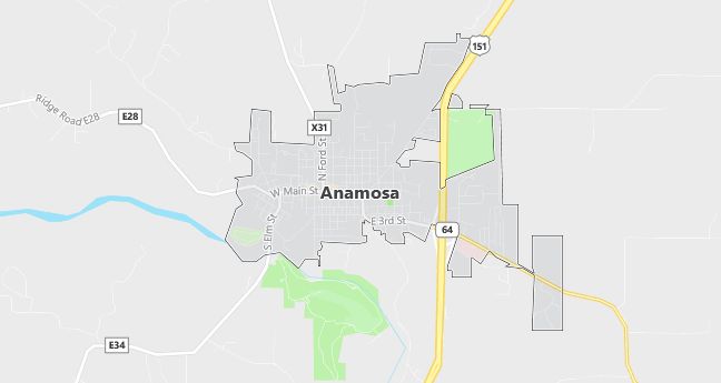 Map of Anamosa, IA