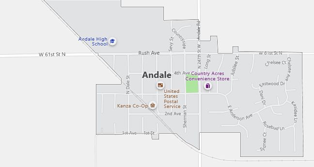 Map of Andale, KS