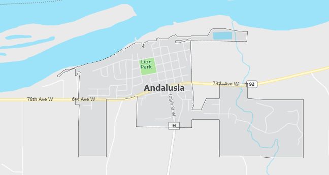 Map of Andalusia, IL