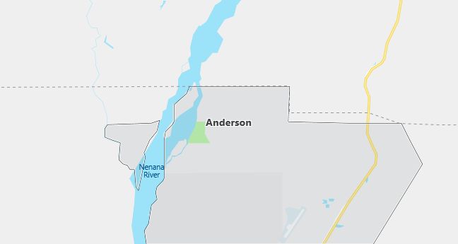 Map of Anderson, AK