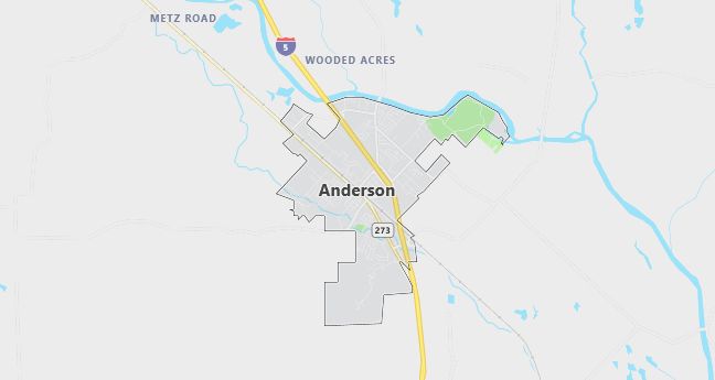 Map of Anderson, CA