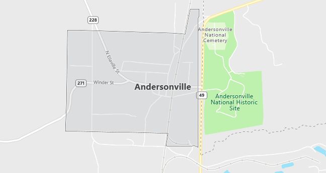 Map of Andersonville, GA