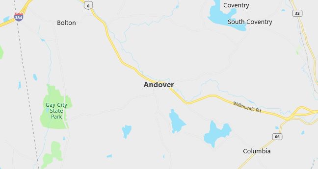 Map of Andover, CT