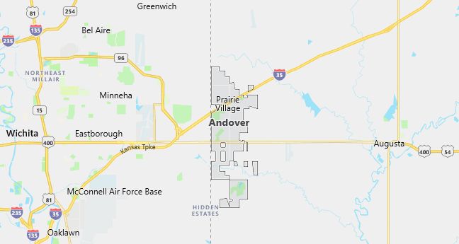 Map of Andover, KS