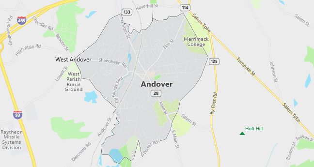 Map of Andover, MA