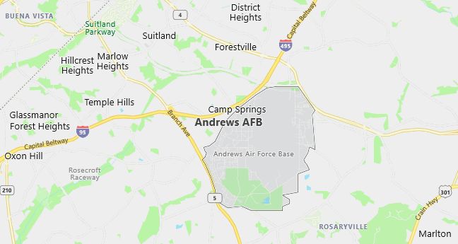 Map of Andrews Air Force Base, MD