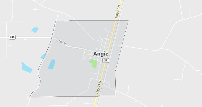 Map of Angie, LA