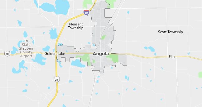 Map of Angola, IN